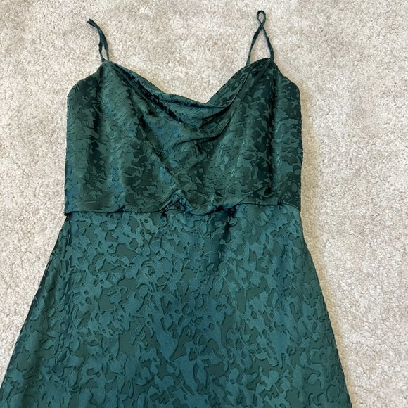 Jenny Yoo Collection Dahlia Gemma Satin Dress Size 4 Emerald Green Maxi - Picture 3 of 12